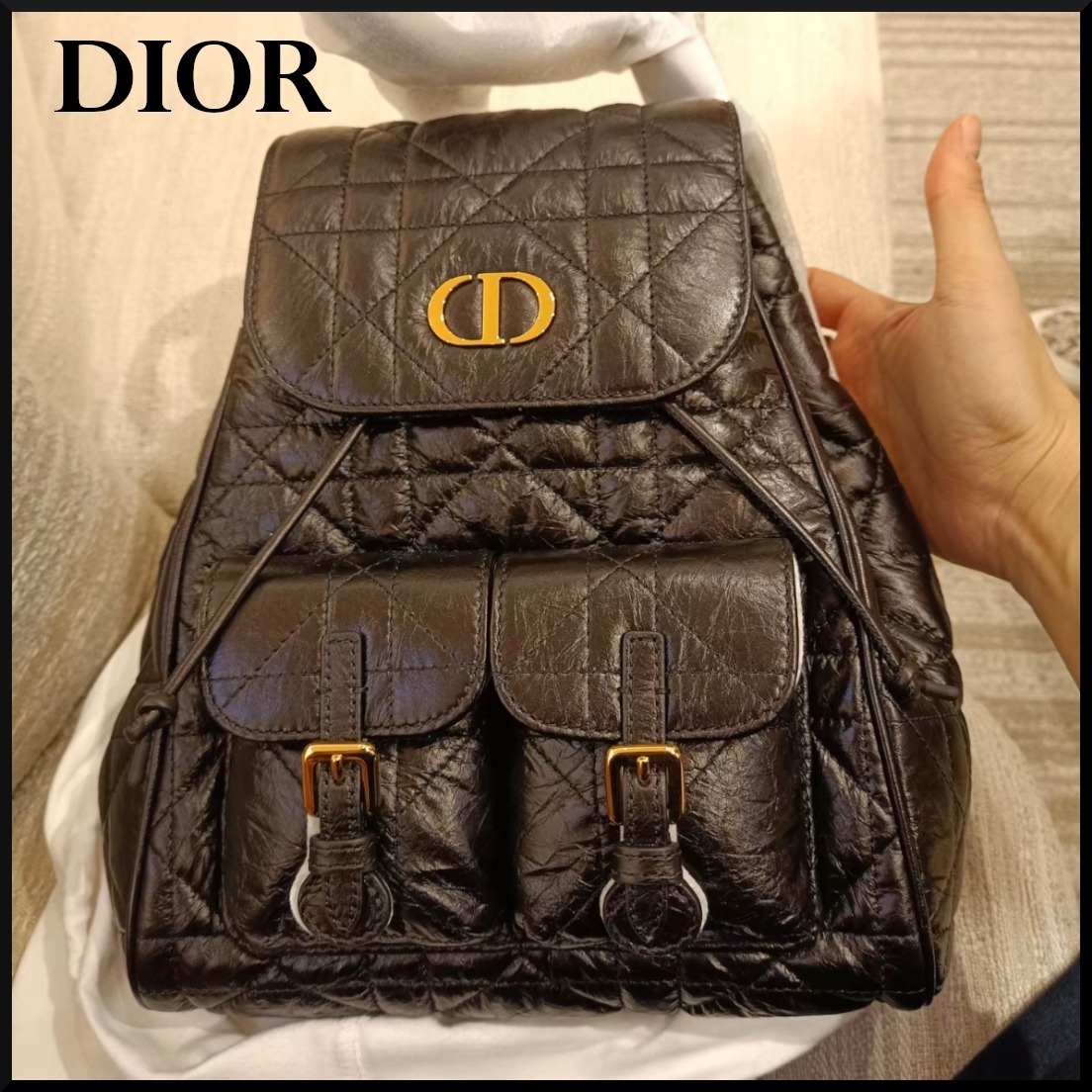 【モダンスタイル☆】Dior Caro バックパック ミディアム