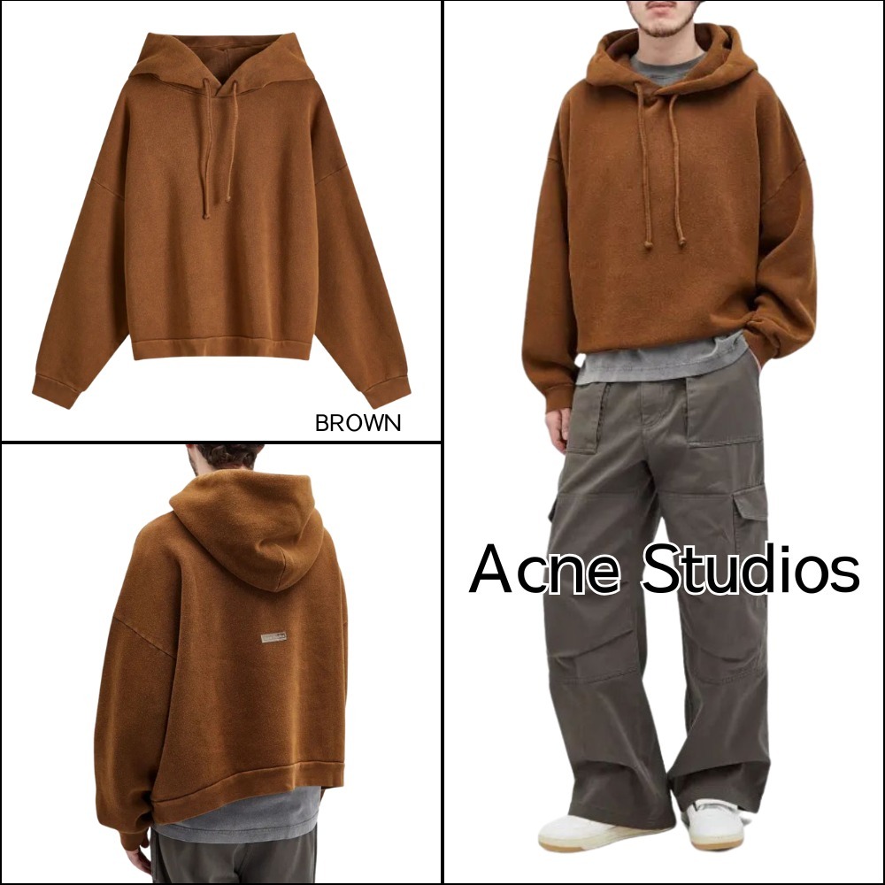 【Acne studios】アクネ パーカー フーディー コットン ブラウン