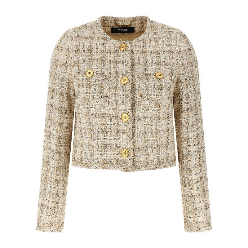ジャケット VERSACE SS25 Tweed cardigan (10189441A13646 2KN80)