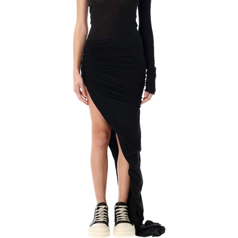 スカート RICK OWENS SS25 SOFT EDFU SKIRT LONG (DS01E3334BHDB 09)