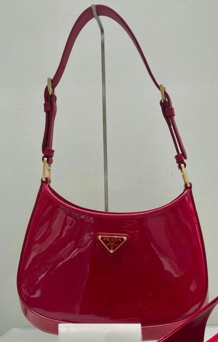 ハンドバッグ PRADA 1BC169_069_F0E06 CLEO PATENT LEATEHR BAG