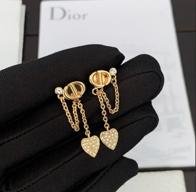 揺れるハートが可愛い☆【DIOR】CD Navy クリップイヤリング