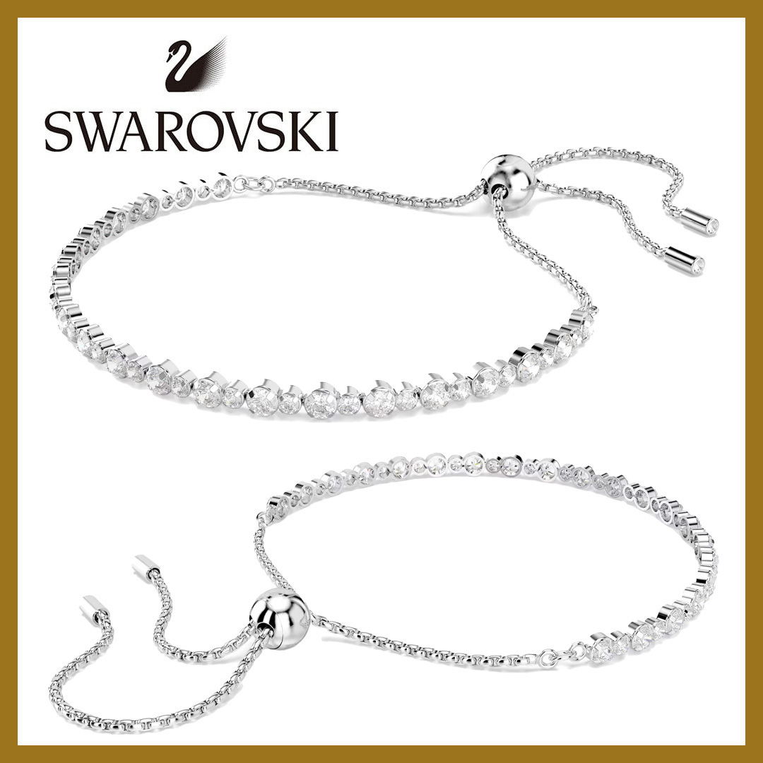 手元でしなやかに輝く◎*SWAROVSKI* Matrix Tennisブレスレット