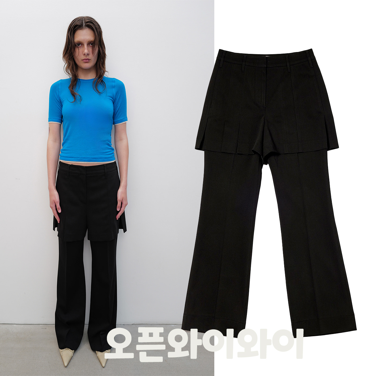 [OPEN YY] / ☆ 25SS OVERLAY PANTS / BLACK