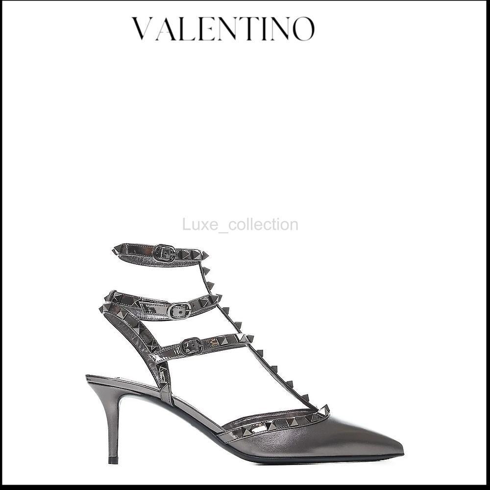 【Valentino】 ポインテッドトゥ ケージド パンプス