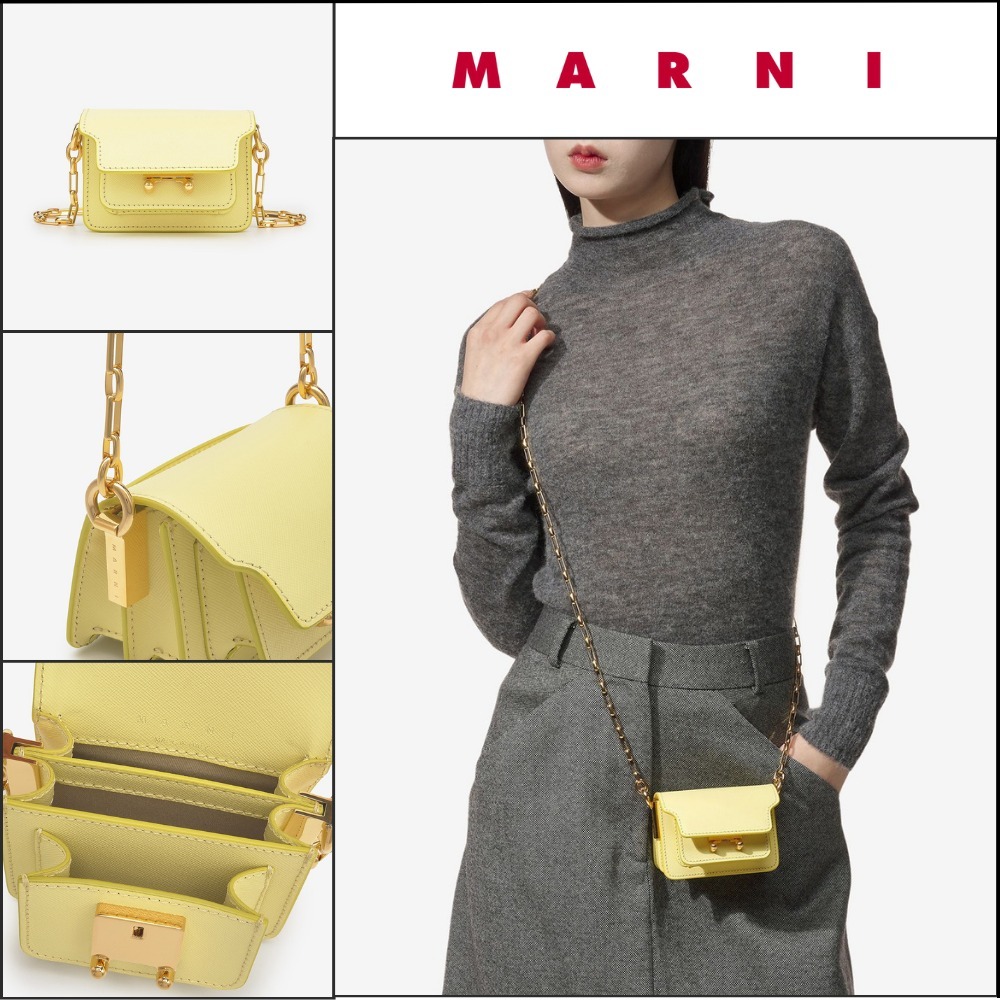 【MARNI】トランク ナノチェーン クロスボディバッグ バニラ