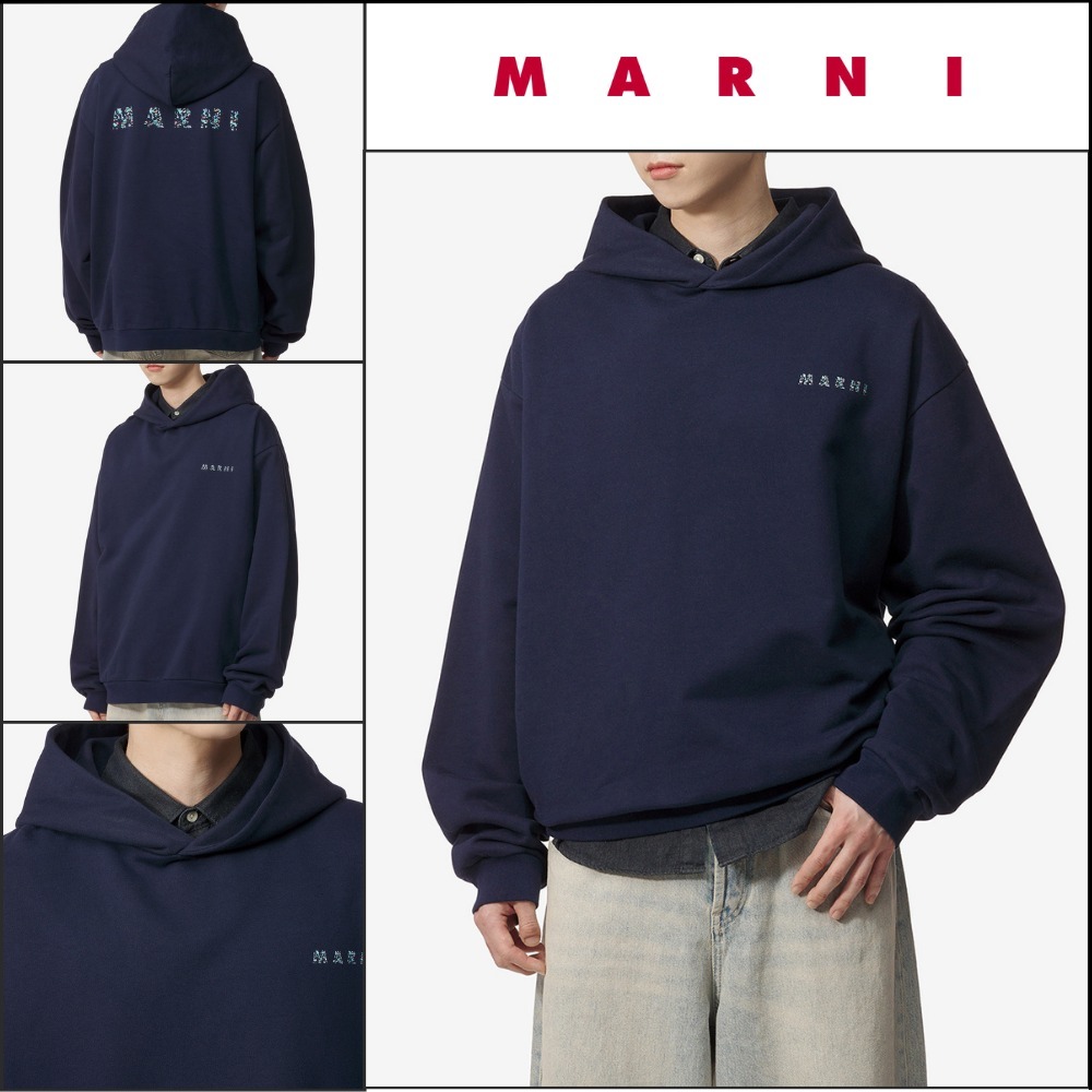 【MARNI】ロゴフーディ ブルー カイヤナイト