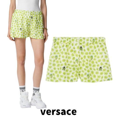 【versace】シルク ボクサーショートパンツストロベリーガーデン