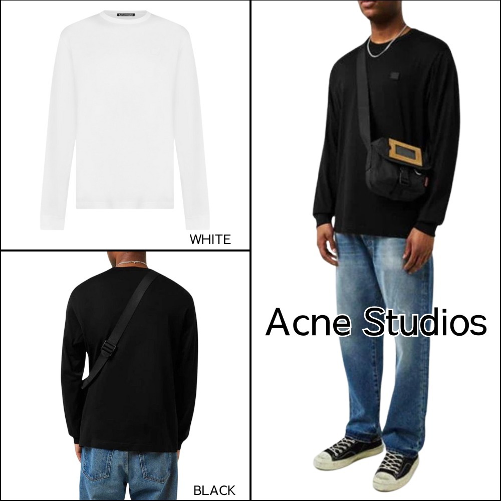 【Acnestudios】アクネスタジオ Tシャツ 長袖 ブラック/ホワイト