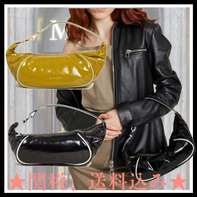 DT★Max Mara★glossyhug ナッパレザーハンドバッグ