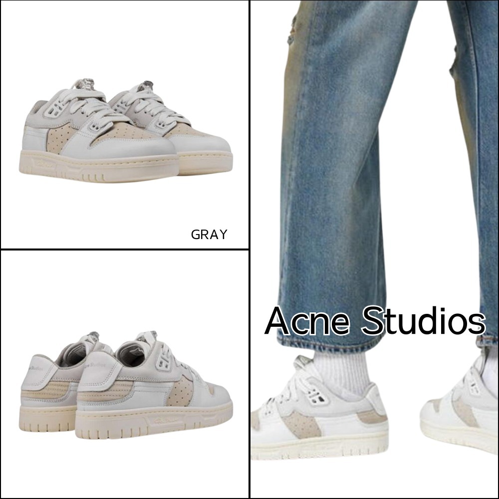 【Acne studios】アクネスタジオ スニーカー ロゴ グレー
