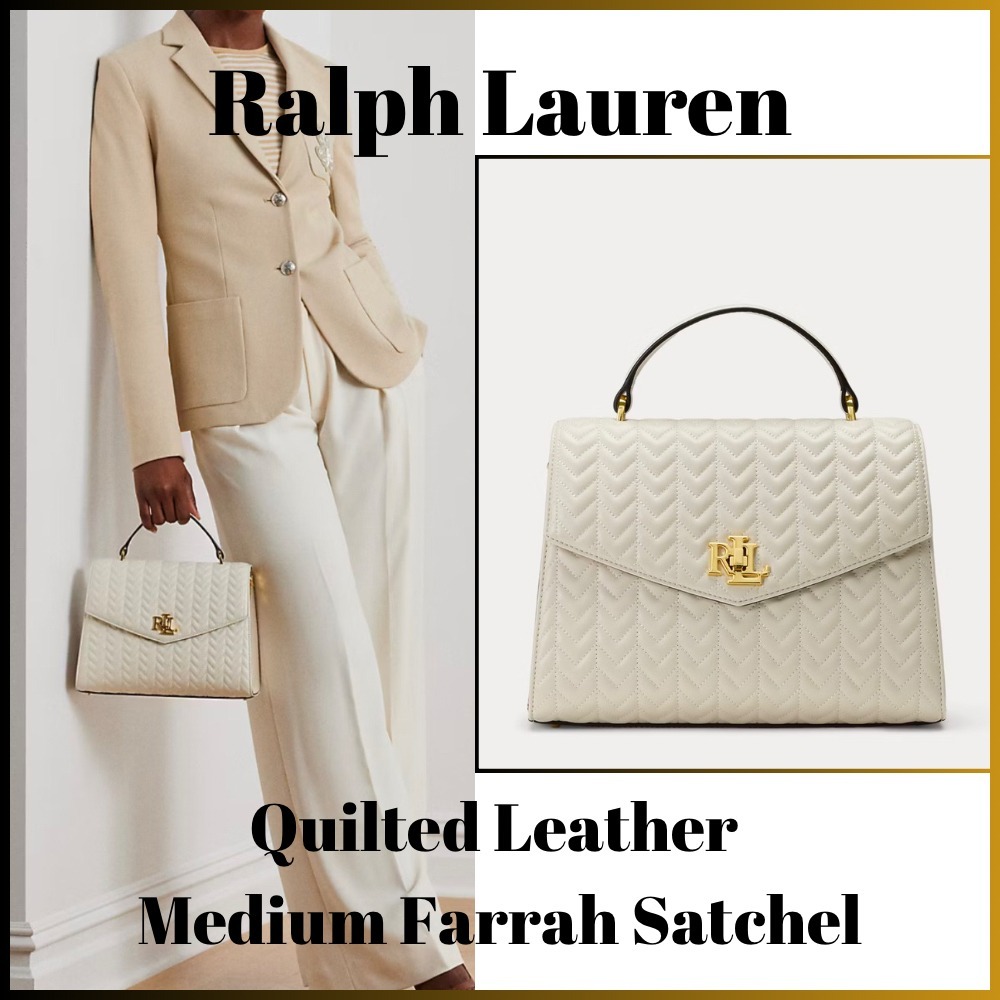 Ralph Lauren★キルティングレザー ミディアム サッチェルバッグ