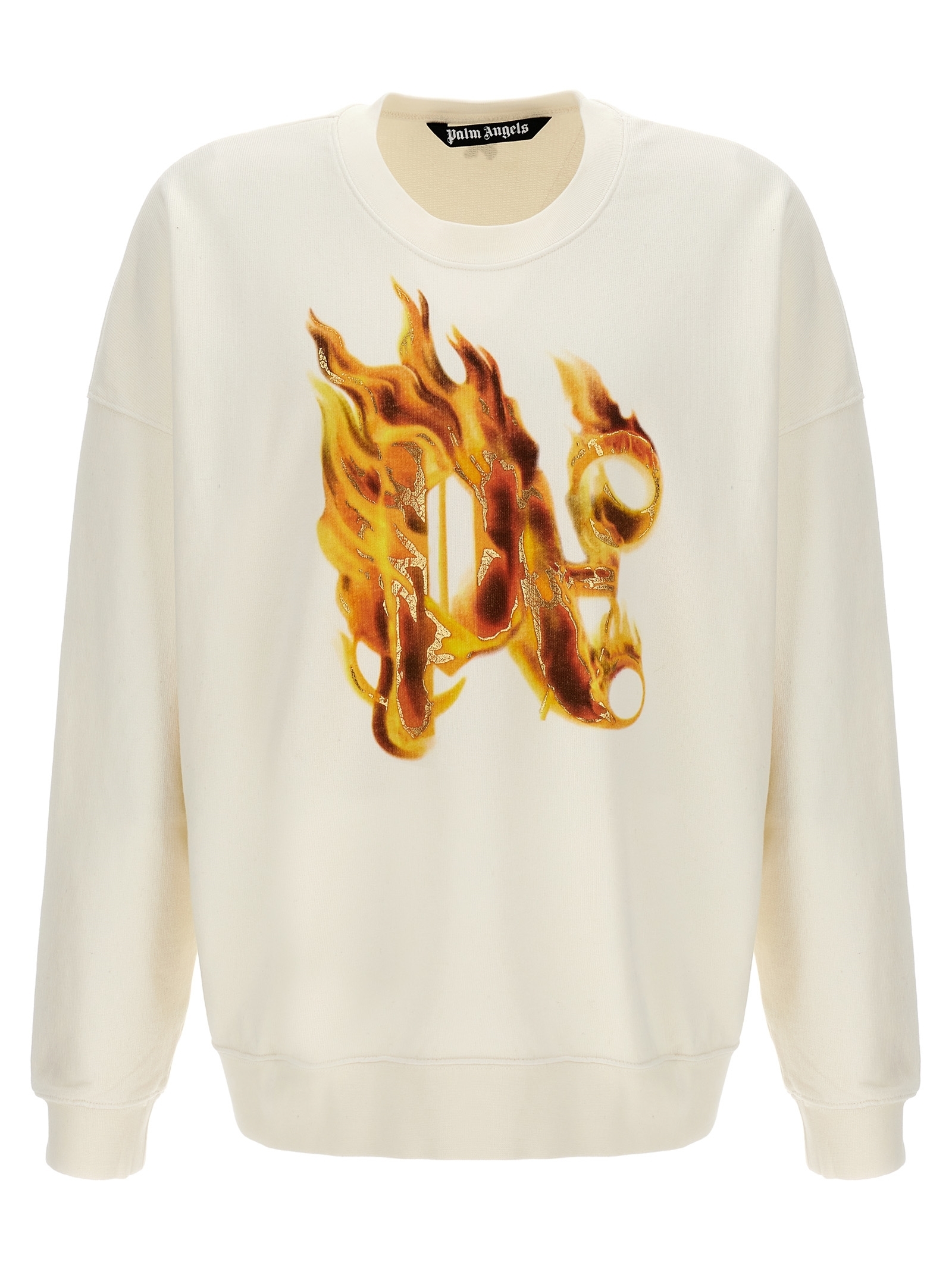 スウェット・トレーナー PALM ANGELS 'Burning monogram' sweatshirt White