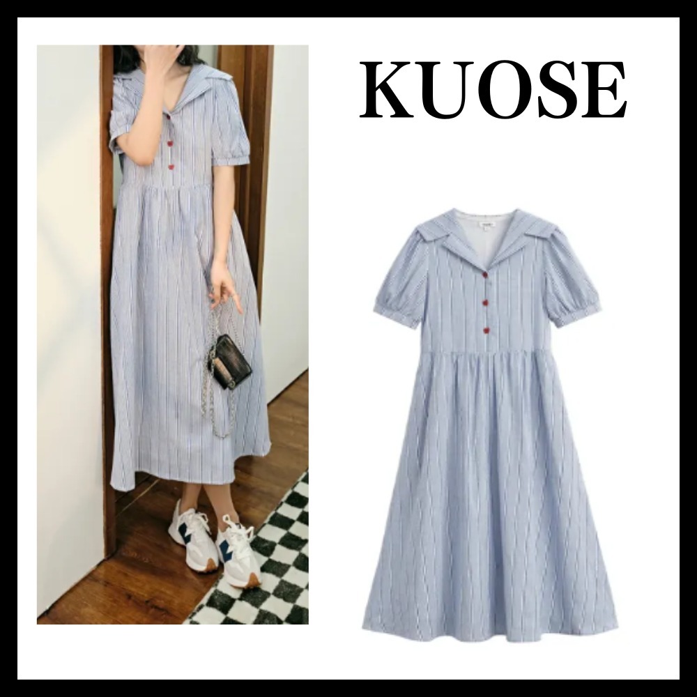 【KUOSE】レトロストライプドレス
