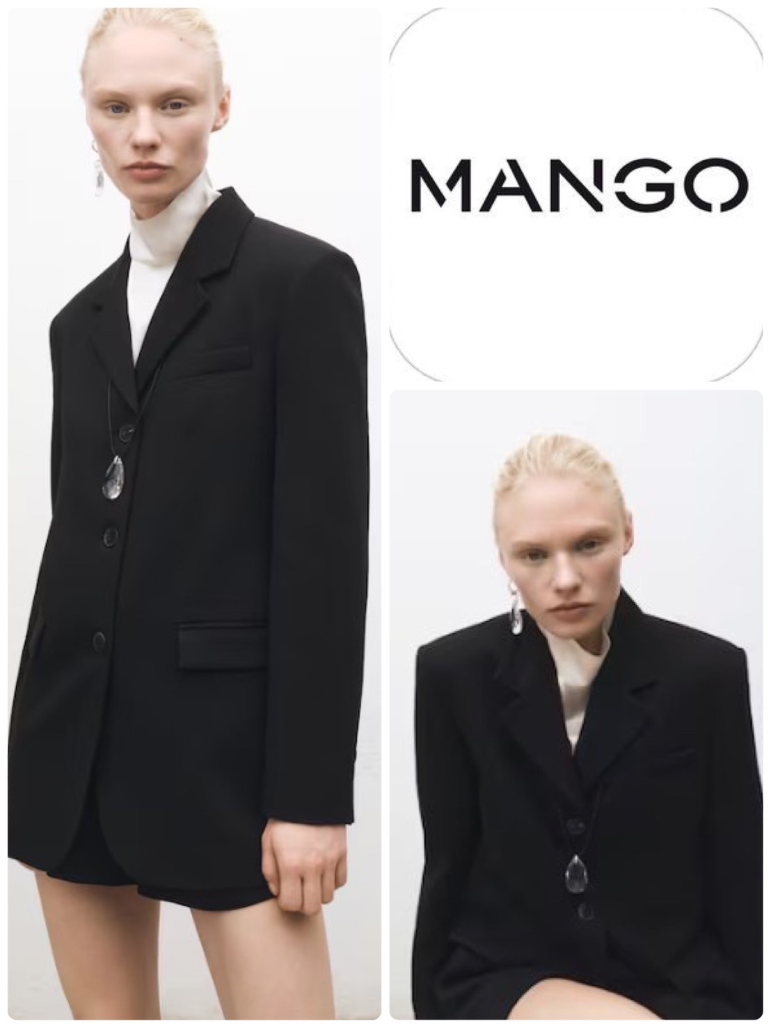 スペイン発送 MANGO ストレートボタンスーツブレザー 定番人気！