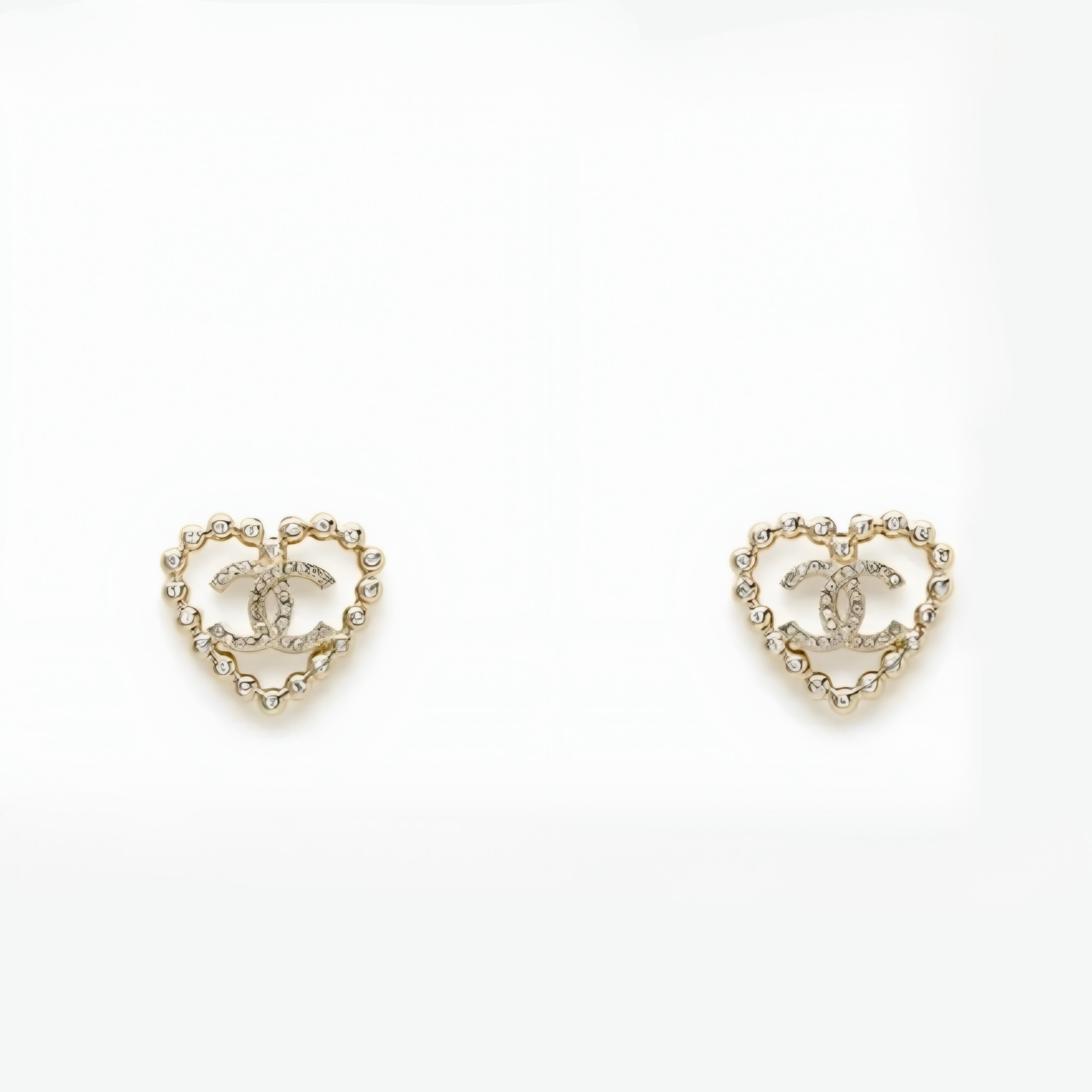 輝くパールとビジューが上品♡【CHANEL】ハート ピアス キラキラ輝くビジューのハート♪》25P限定☆CHANEL ピアス