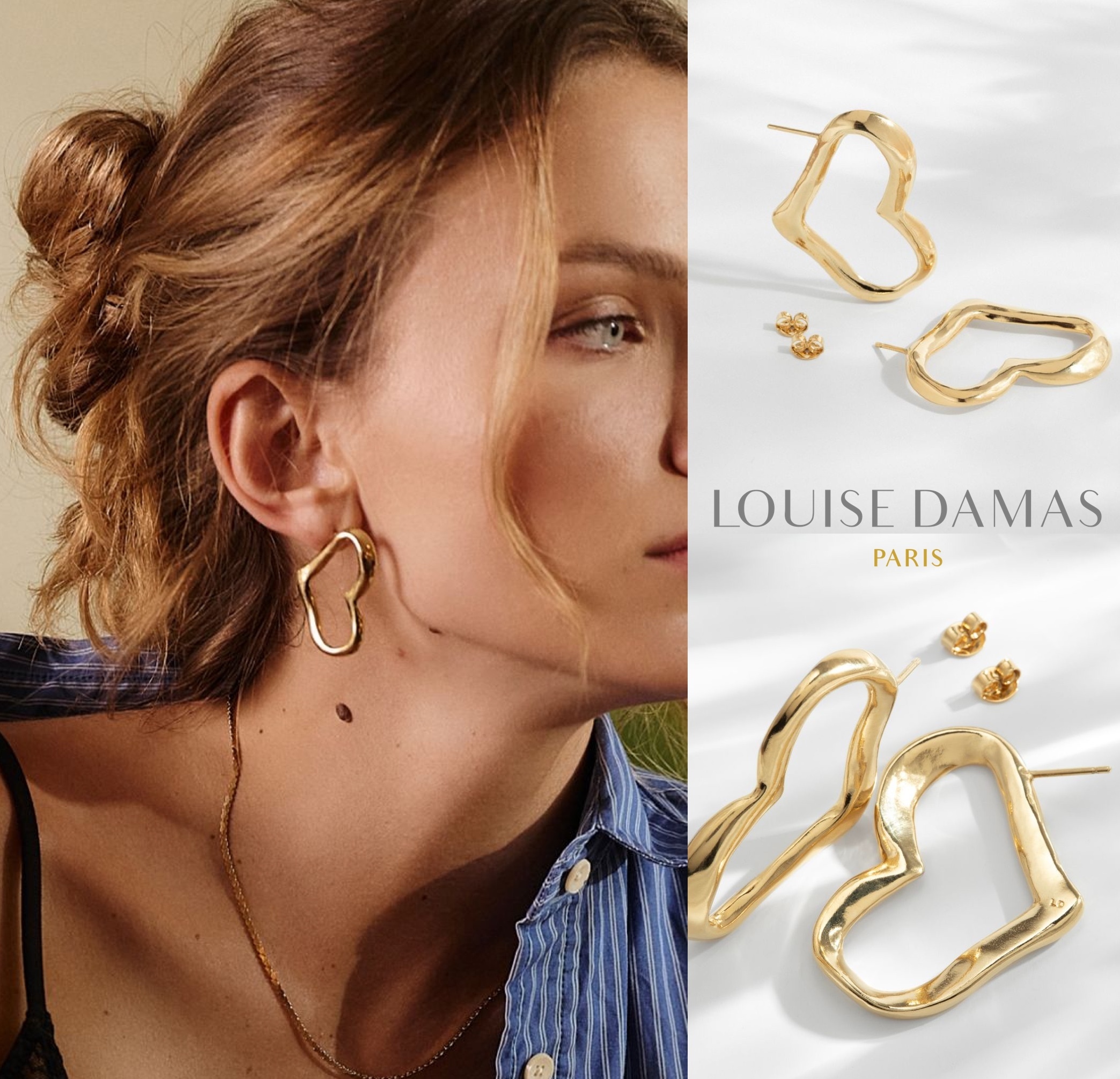 ★Louise Damas★ JULIETTE ピアス ハート クレオール フープ
