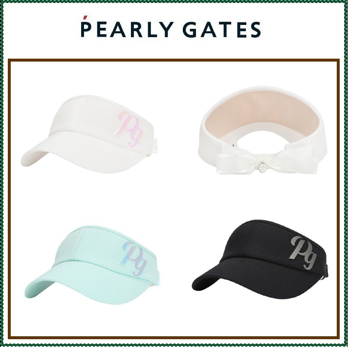 【PEARLY GATES】Women's Rubber Logo Ribbon Sun Visor /追跡付