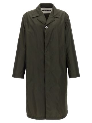 ジルサンダー モヘアブレンド ベルトコート ダークグリーン JIL SANDER】FW23 ロング モヘア コート Green 送料関税込 (Jil