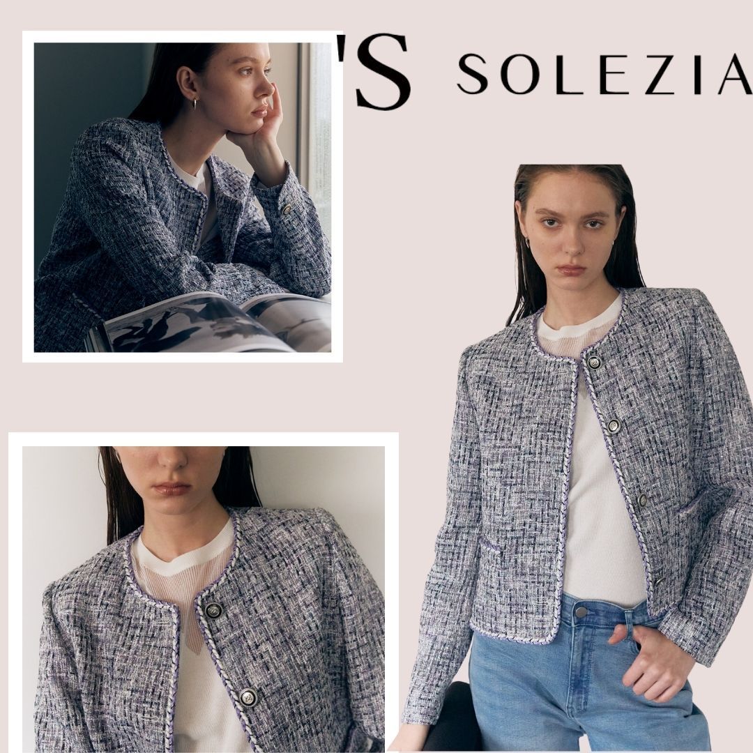 'S SOLEZIA[ソレジア] Nokara Glitter Tweed Jacket