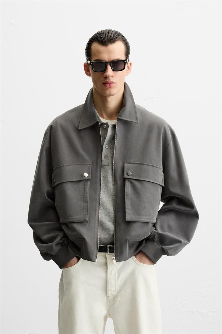 ★ドイツ発*ZARA*新作*ラージポケットZIPジャケット/BLACK★ ☆ドイツ発*ZARA*新作*ラージポケットZIPジャケット/GREY