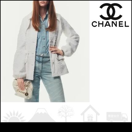 【大きなリボンがお洒落♪】CHANEL ホワイト ブルゾン ホワイト（白）系 M CHANEL(シャネル) ブルゾン(レディース
