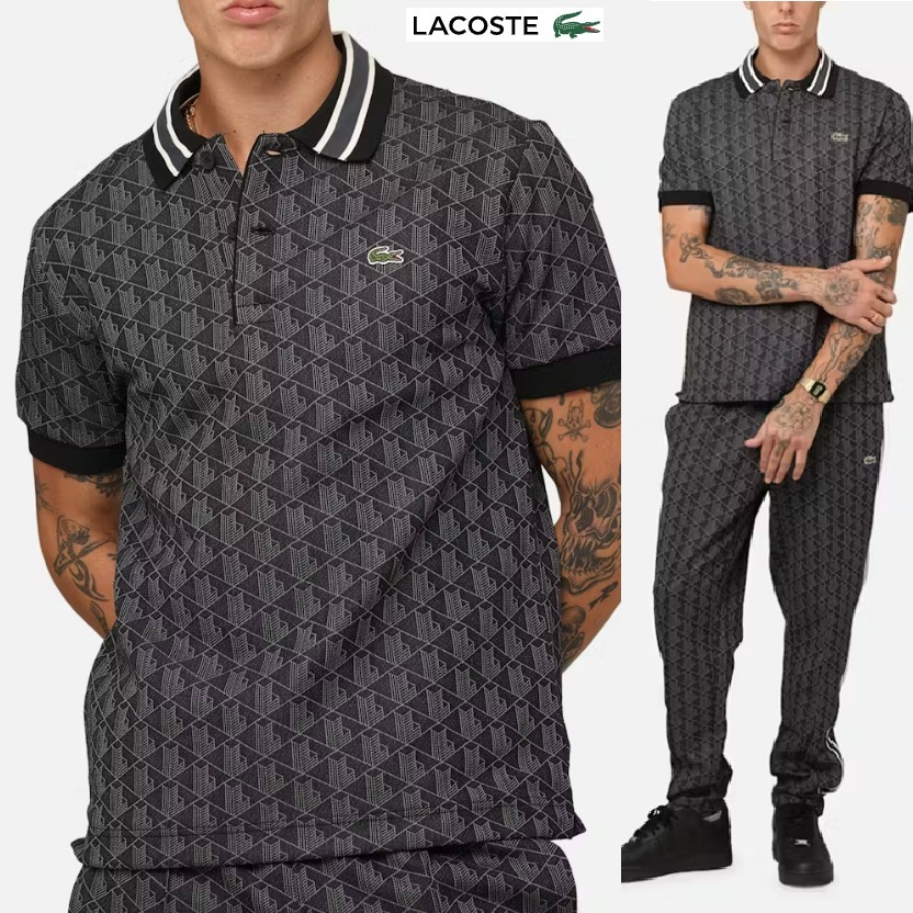 【LACOSTE】モダン★モノグラムポロシャツMonogram Polo Shirt