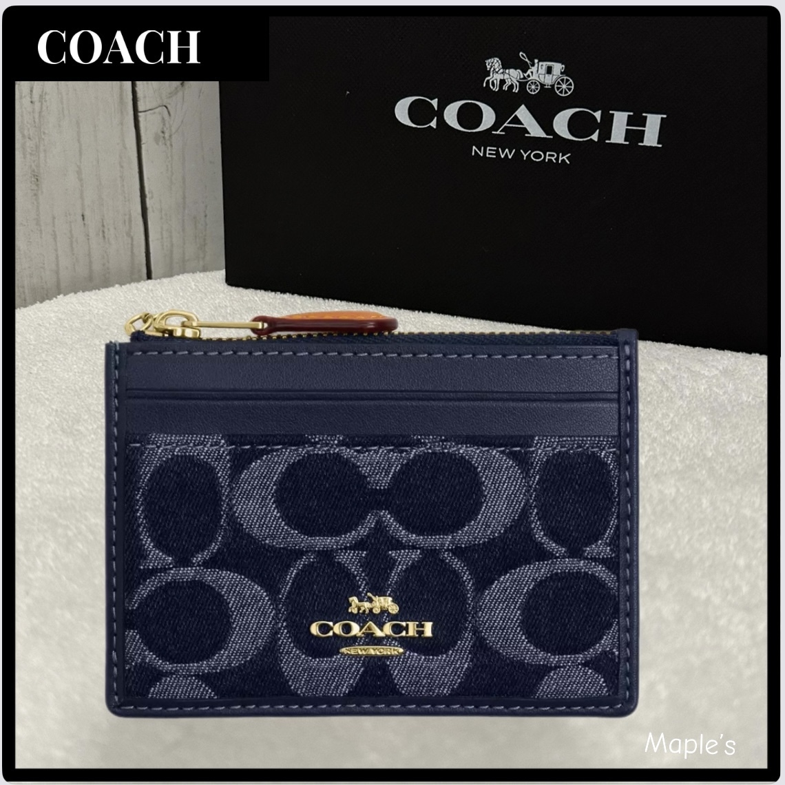 【COACH】ミニスキニー ID ケース/Denim
