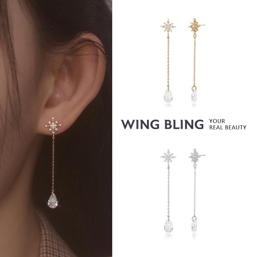 【WING BLING】[14k post] Snez Snowflower Drop ピアス