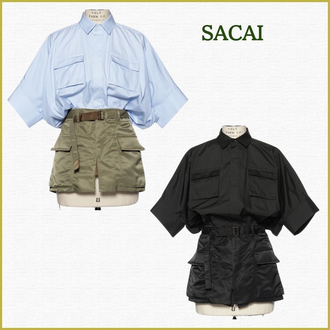 国内発送【sacai】コンビネーション ミニドレス