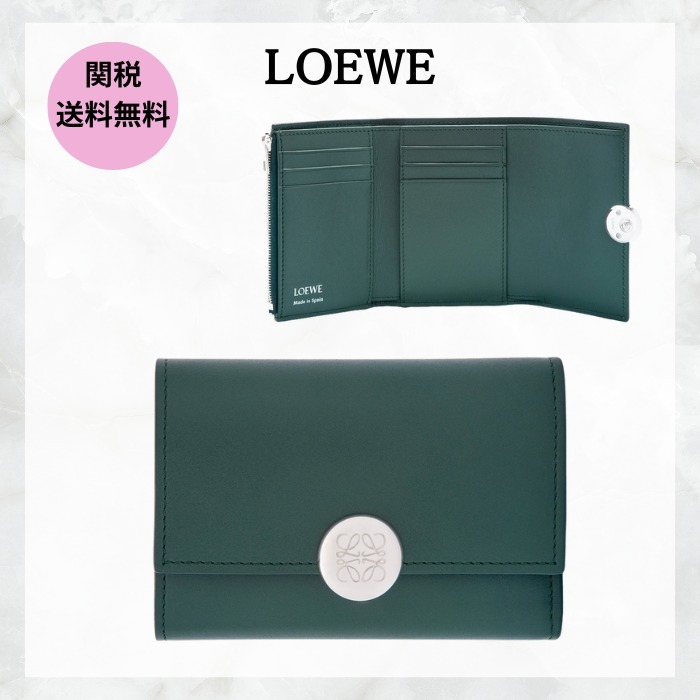 送料・関税込み【LOEWE】スモール レザー ペブル ウォレット
