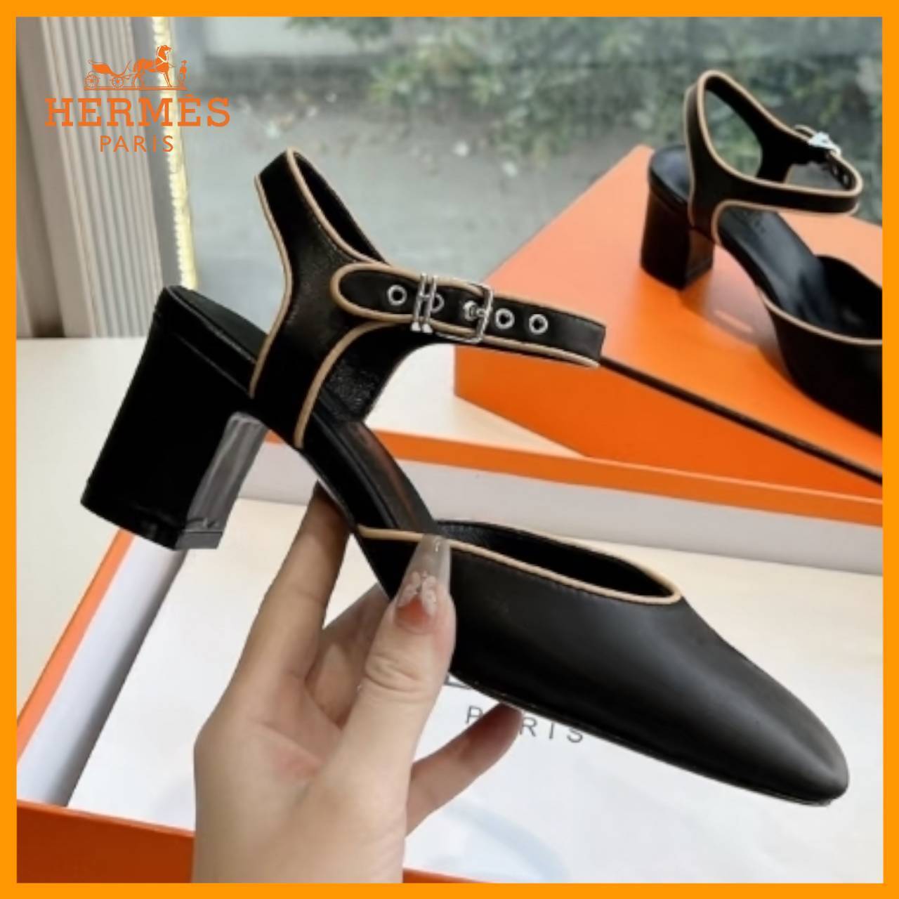 国内発送【上品でチャーミング】HERMES パンプス カミーラ 60