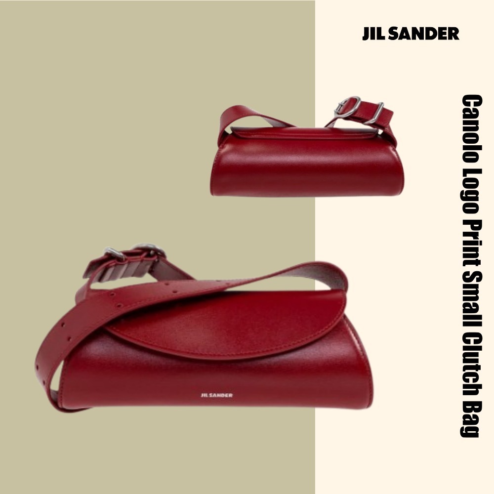 ★JIL SANDER★Cannoloロゴプリントスモールクラッチバッグ