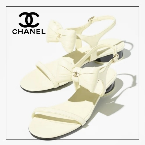 【リボンが可愛い♡】CHANEL フラットサンダル Yellow