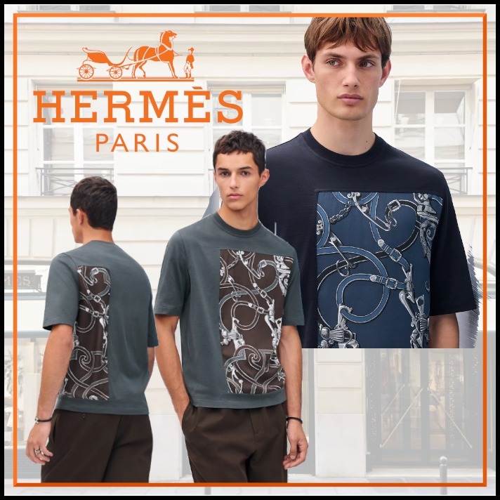 スカーフを纏うようなHermesL'Instruction du Roy Tシャツ