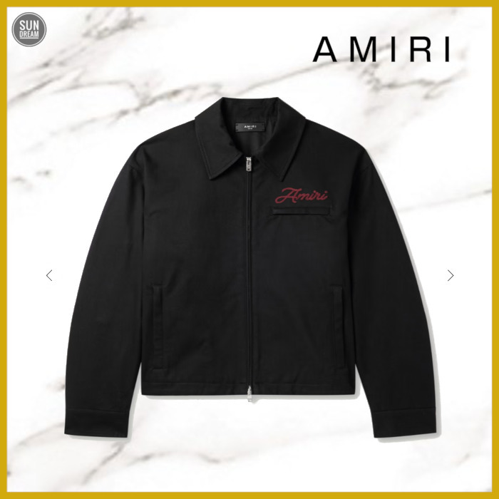 AMIRI ロゴ刺繍 アップリケ コットンツイル ジャケット 人気 AMIRI