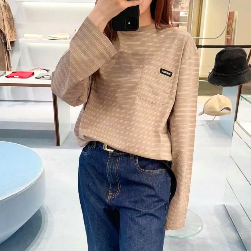《大人カジュアル》【MiuMiu】長袖コットンジャージーTシャツ
