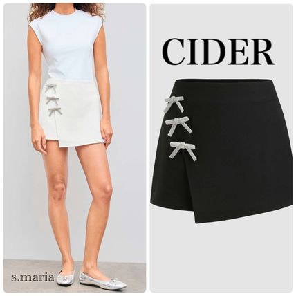 ★Cider★ ミッドライズ ラップ ミニ スカート 送料関税込 ブラック(黒)系 M Cider(サイダー) ミニスカート(レディース