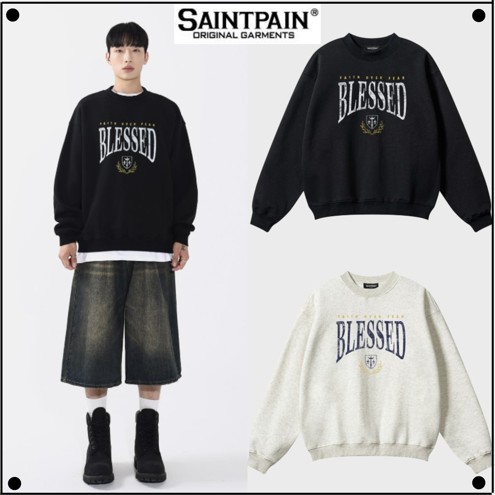 日本未入荷SAINTPAINのSP BLESSED OVERFIT SWEATSHIRT 全2色