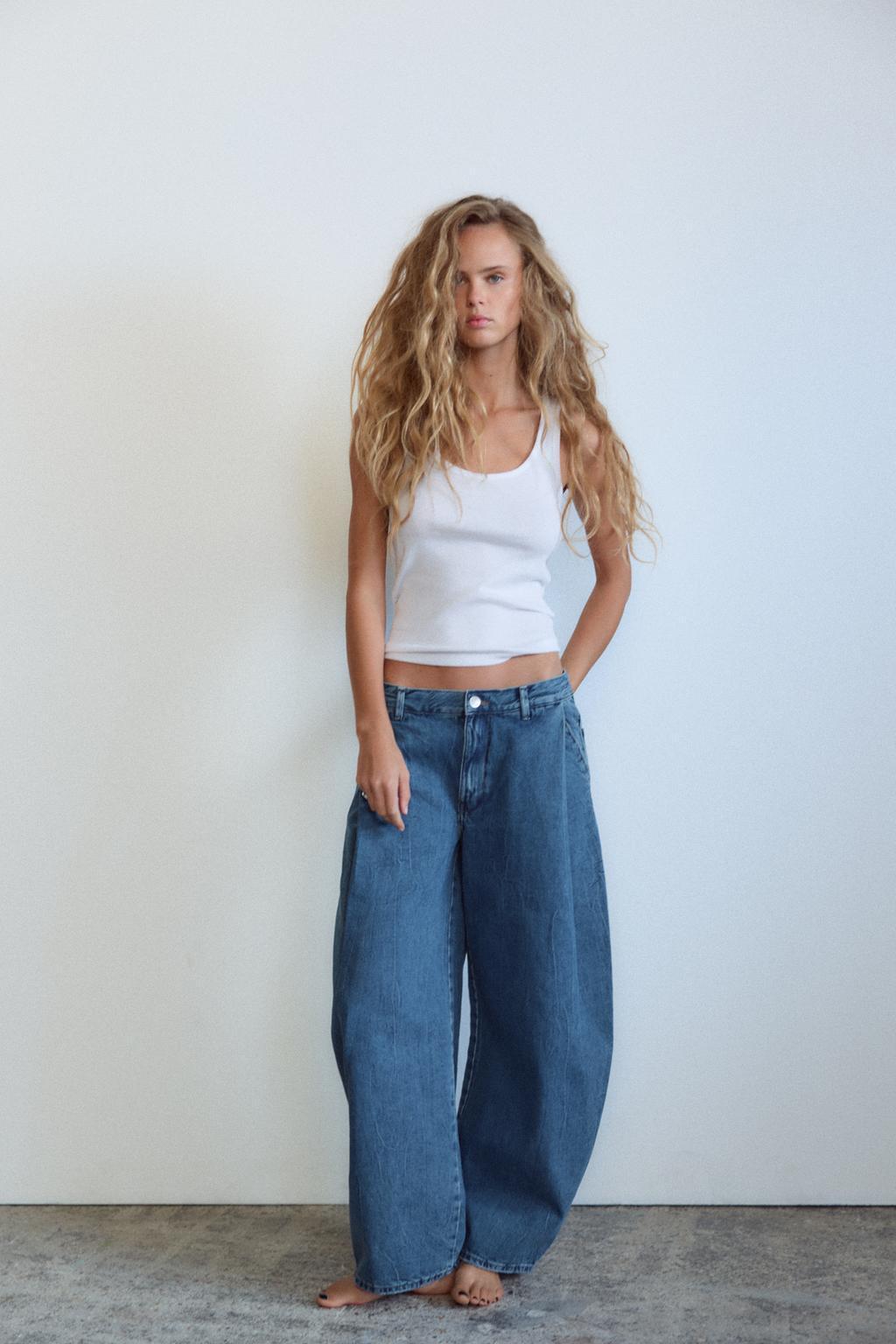 ☆ドイツ発*ZARA*新作*パレオパンツ/BLUE-GREY☆ ☆ドイツ発*ZARA*新作*ローライズタックデニム/BLUE☆ (ZARA