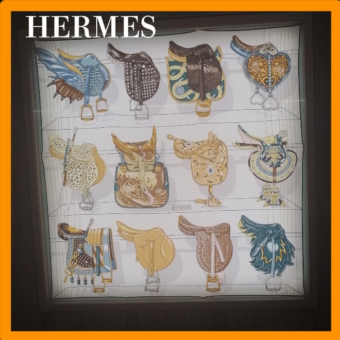25SS HERMES エルメス スカーフ カレ 90 《オールインザサドル》