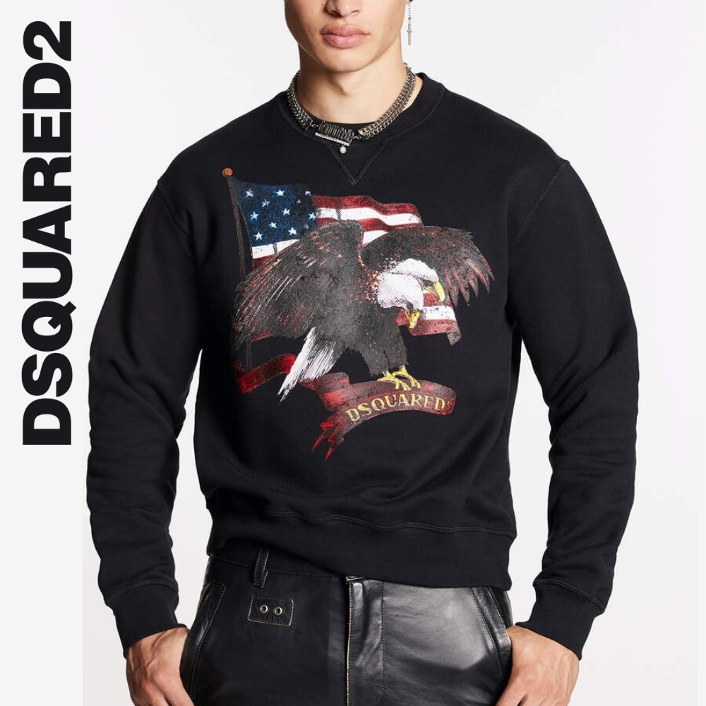 関税送料込♪DSQUARED2/グラフィックプリント スウェットシャツ