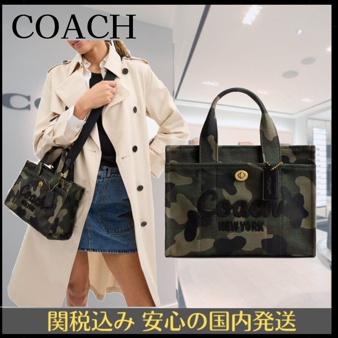 【COACH】カーゴ トート バッグ 26・カモ プリント