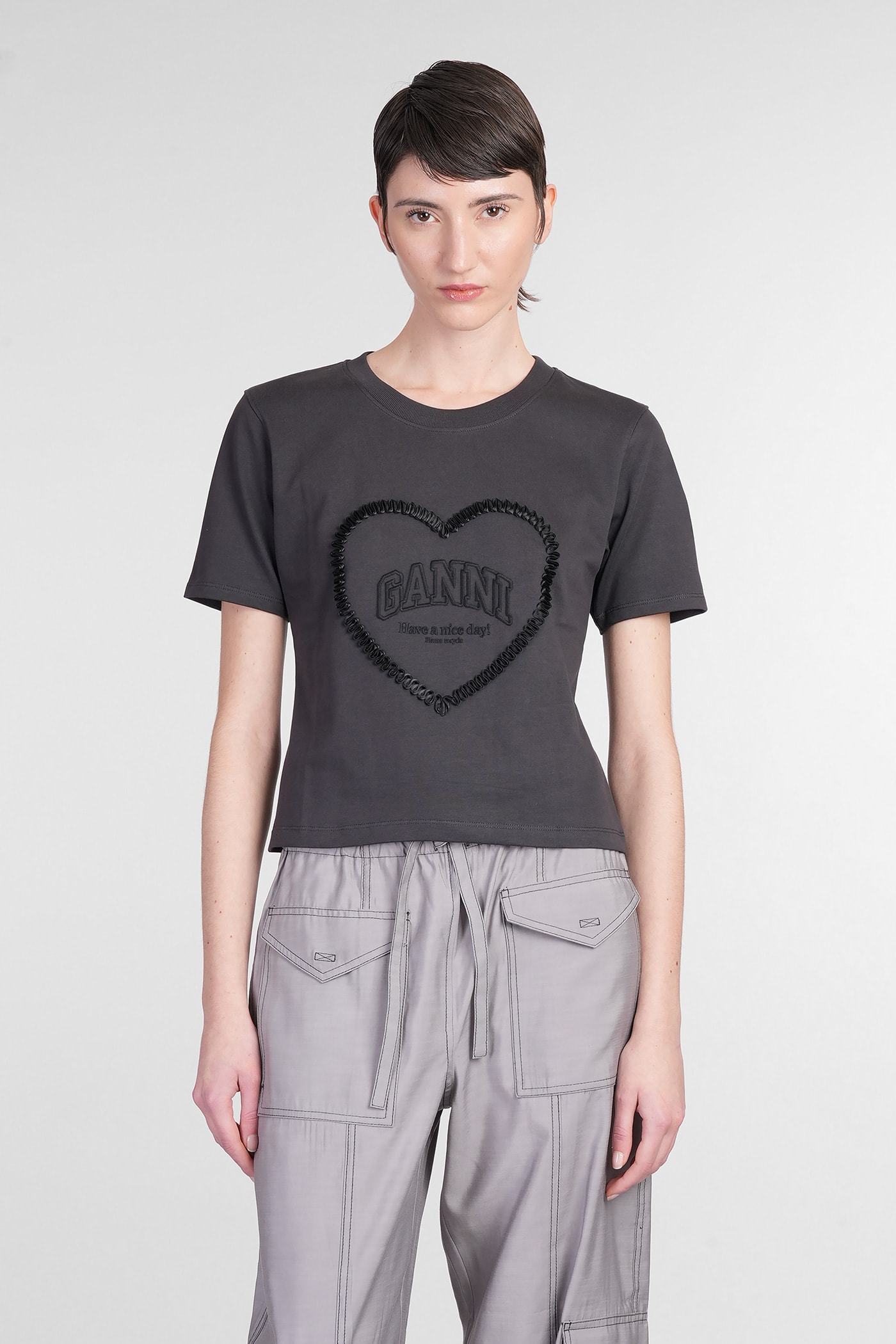 【送料&関税込】Ganni T-shirt In Black Cotton