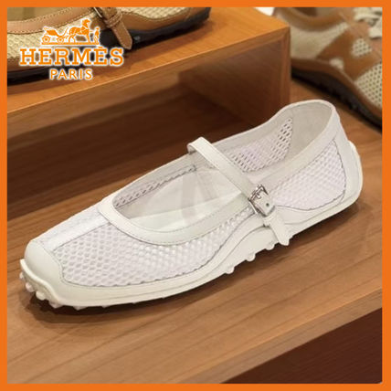 【期間限定】 ホワイト（白）系 HERMES(エルメス) フラットシューズ 靴