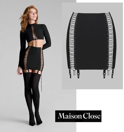 【Maison Close】新作★Jeux Magnetiques★ミニスカート Maison Close Jeux Magnétiques Skirt with Suspenders | Cocon Luxe