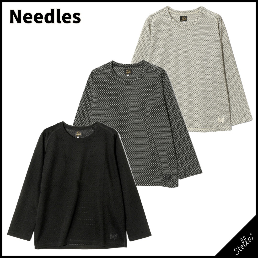 ■Needles■大人気 L/S UネックTシャツ R/PEラッセル 国内発送