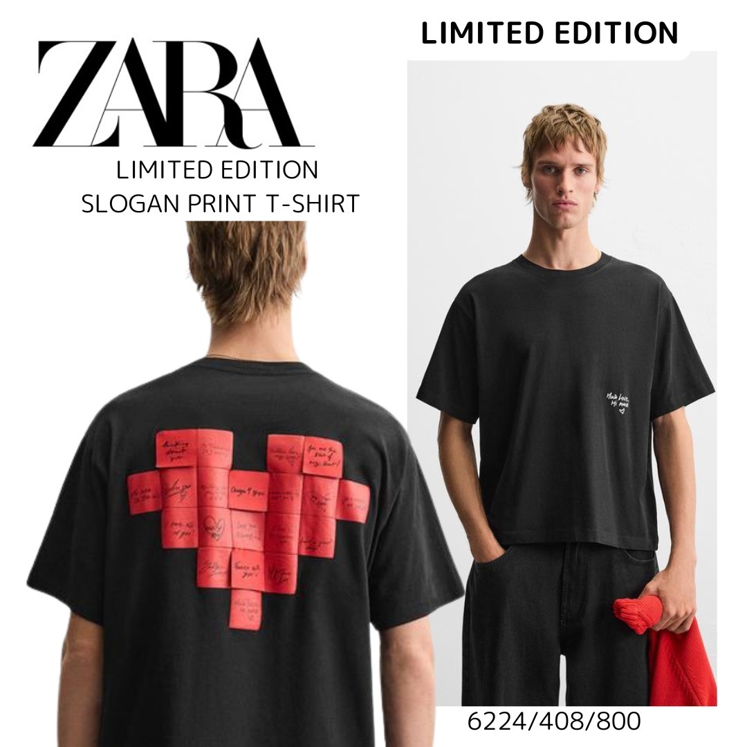 【ZARA】限定LIMITED EDITION ノートプリントTシャツ 6224/408