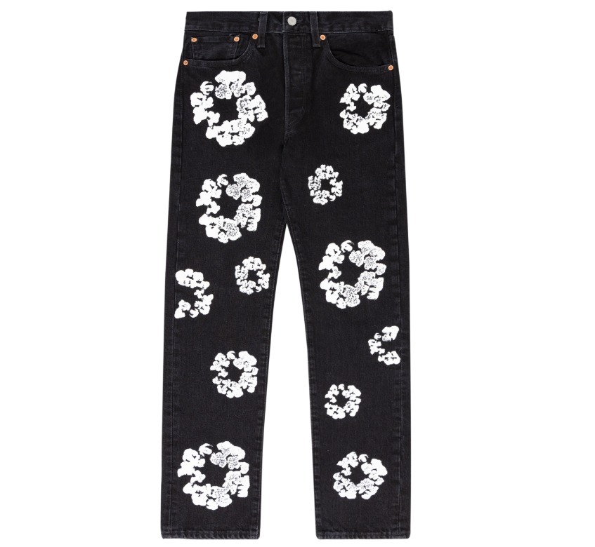 人気コラボ★Denim Tears Levi's De-Lis 花柄 上下セット デニム 人気コラボ◇Denim Tears Levi's 501 デニム ジーンズ リース 花