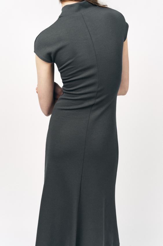 【ZARA】ソフト ミディ ワンピース ィープパープル5584/174/667 ZARA】ソフト ミディ ワンピース ィープパープル5584/174/667
